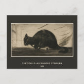 テオフィレ・スティインレン、黒猫の背中をアーチング ポストカード (正面)