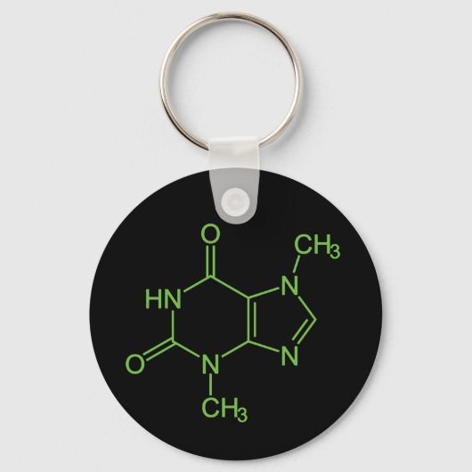 テオブロミン チョコレート 分子 化学図 キーホルダー (正面)