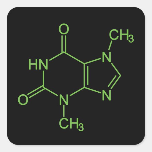 テオブロミン チョコレート 分子 化学図 スクエアシール (正面)