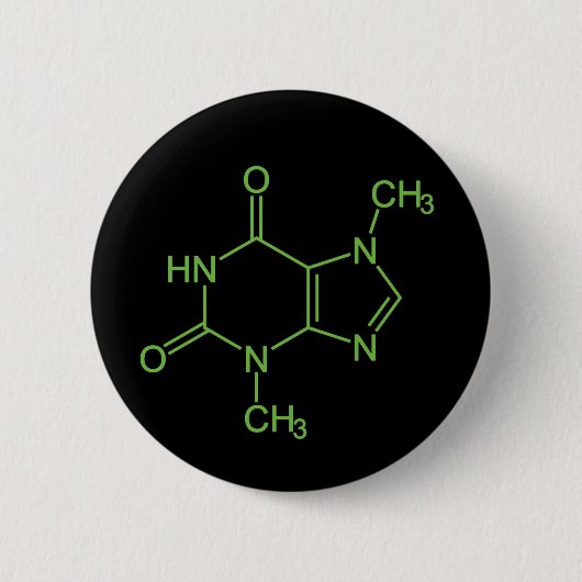 テオブロミン チョコレート 分子 化学図 缶バッジ (正面)