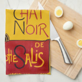 テオペレスティインレン – Leチャットノワールヴィンテージ キッチンタオル (四つ折り)