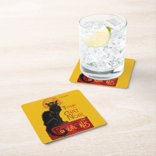 テオペレスティインレン – Leチャットノワールヴィンテージ スクエアペーパーコースター (インサイチュ)