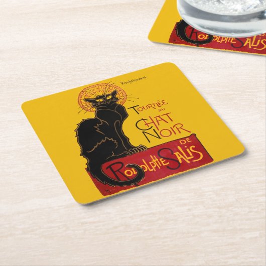 テオペレスティインレン – Leチャットノワールヴィンテージ スクエアペーパーコースター (アングル)