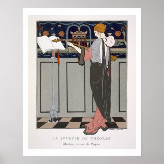 テオルボ選手、夕べコートのデザイン ポスター (正面)