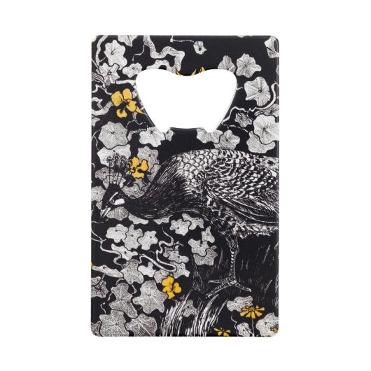 テオヴァンホイテマレトロピーコッククリップアートブラック クレジットカード栓抜き (正面)