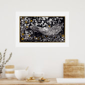 テオヴァンホイテマレトロピーコッククリップアートブラック ポスター (キッチン)