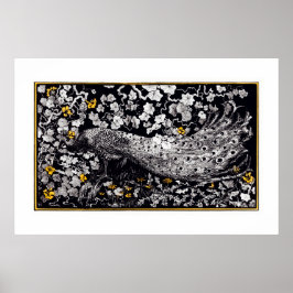 テオヴァンホイテマレトロピーコッククリップアートブラック ポスター