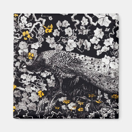 テオヴァンホイテマレトロピーコッククリップアートブラック マグネット