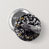 テオヴァンホイテマレトロピーコッククリップアートブラック 缶バッジ (正面&裏面)