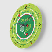 テカッコいいニスのスローガンと名前をカスタムする ラージ壁時計 (傾斜)