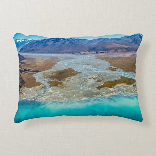テカポ湖とニュージーランド南部アルプス アクセントクッション (正面)