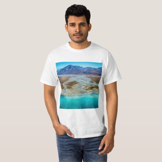 テカポ湖とニュージーランド南部アルプス Tシャツ (正面フル)