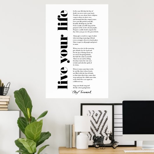 テカンセで人生を生きる ポスター (ホームオフィス)