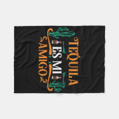 テキおもしろいーラEs Mi Amigo Tequilaは私の友人Mex フリースブランケット (正面(横))