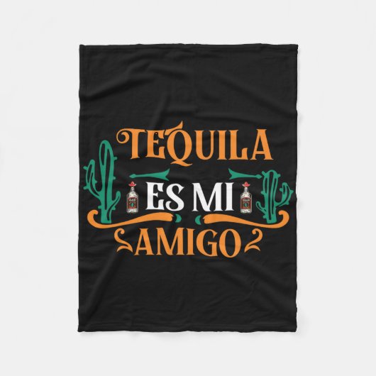 テキおもしろいーラEs Mi Amigo Tequilaは私の友人Mex フリースブランケット (正面)