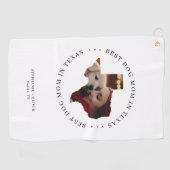 テキサスで一番の愛犬家のママ 写真入り オリジナルグッズ ゴルフタオル (横)