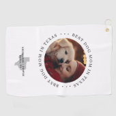 テキサスで一番の愛犬家のママ 写真入り オリジナルグッズ ゴルフタオル (横)