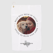 テキサスで一番の愛犬家のママ 写真入り オリジナルグッズ ゴルフタオル (正面)