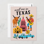 テキサスで会おう レトロカウボーイ オースティン ポストカード (正面/裏面)