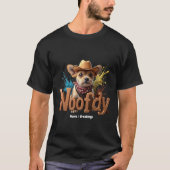テキサスのウーフディ・ファニー・ウェスタン・カウボーイ・ドッグ Tシャツ (正面)