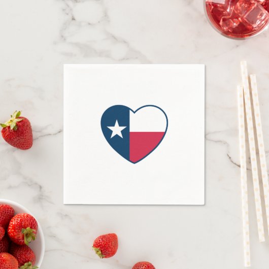 テキサスのシンボル, テキサス州旗, ハート スタンダードカクテルナプキン (インサイチュ)