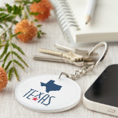 テキサスのシンボル, テキサス, ネイビーブルー キーホルダー (正面右)