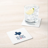 テキサスのシンボル, テキサス, ネイビーブルー スクエアペーパーコースター (インサイチュ)