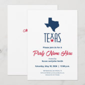 テキサスのシンボル, テキサス, ネイビーブルー 招待状 (正面/裏面)