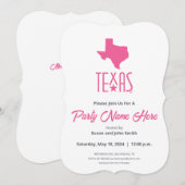 テキサスのシンボル, テキサス, ピンク 招待状 (正面/裏面)