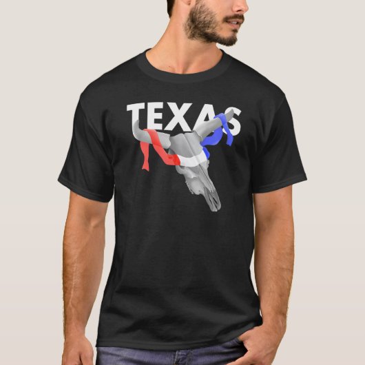 テキサスの牛の頭蓋骨 Tシャツ (正面)