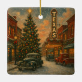 テキサスの街で素敵なクリスマス セラミックオーナメント (裏面)