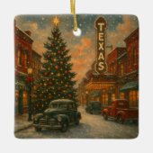 テキサスの街で素敵なクリスマス セラミックオーナメント (正面)