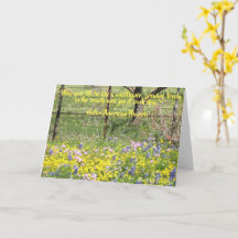 テキサスの野の花のデザインの折りたたみグリーティングカード