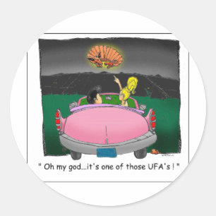テキサスのUFO? 笑えるTシャツ、ギフト、コレクション ラウンドシール