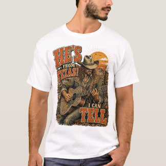 テキサスカウボーイカントリーミュージックギター Tシャツ