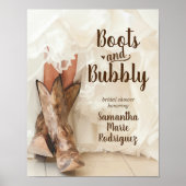 テキサススタイルのブーツとバブル ブライズ・トゥ・ビー ブライダルシャワーのブーツ ポスター (正面)