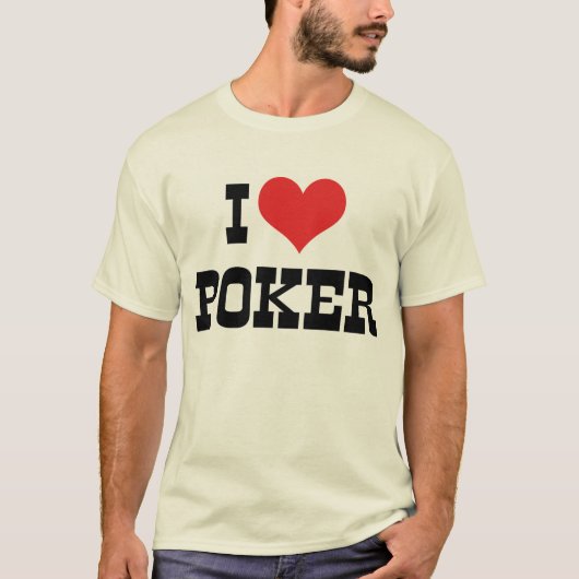 テキサスホールデムを愛するハートポーカー Tシャツ (正面)