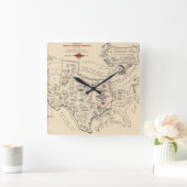 テキサス人の(テキサス州)の米国の地図 スクエア壁時計 (ホーム)