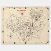 テキサス人の(テキサス州)の米国の地図 フリースブランケット (正面(横))