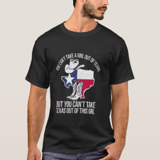 テキサス出身の女の子はテキサスから出てもテキサス Funny テキサス USA Tシャツ