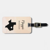 テキサス地図スーツケースタグ ウェディングパーティー歓迎 ラゲッジタグ (正面横)