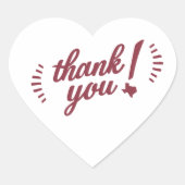 テキサス州ありがとうマルーン ハートシール (正面)