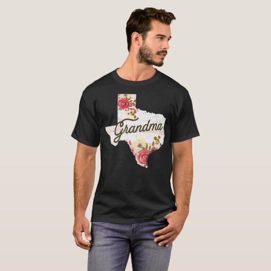 テキサス州おばあちゃんシャツおばあちゃんギフトフローラテキサス州市 Tシャツ (正面フル)