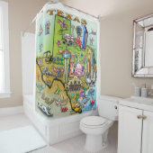 テキサス州おもしろいの地図 シャワーカーテン (インサイチュ)