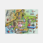 テキサス州おもしろいの地図 フリースブランケット (正面(横))