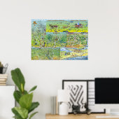 テキサス州おもしろいマップ ポスター (ホームオフィス)