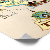 テキサス州おもしろいヴィンテージ地図 ポスター (角)