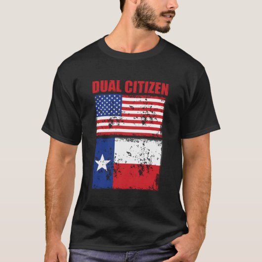 テキサス州おもしろい二重市民テキサン Tシャツ (正面)