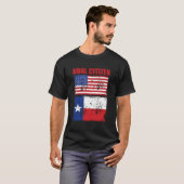 テキサス州おもしろい二重市民テキサン Tシャツ (正面フル)