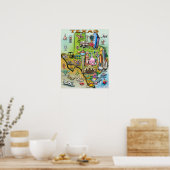 テキサス州おもしろい地図ポスター ポスター (キッチン)